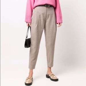 Anthropologie The Korner Wool Pleated Cropped Trouser pants